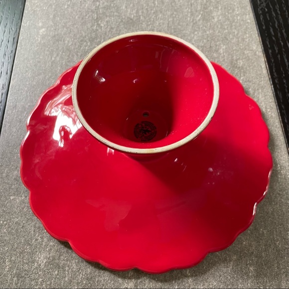 Bordallo Pinheiro Hearts Cake Stand Red - Picture 8 of 8